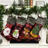 Sacs-cadeaux de bas de Noël en peluche Sac de bonbons en treillis de grande taille Xams Tree Décoration Chaussettes Ornement Emballage cadeau de Noël DAJ78