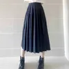 JK uniform long skirt Japanese bad student pleated Short medium pockets adjustment button positioning line 210526