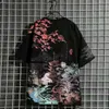 Japonês Sakura Imprimir Camisetas Harajuku de Algodão T-Shirts Homens Mo Dao Zu Shi Estilo Chinês Streetwear Camiseta Para As Mulheres CS546 X0628