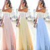 Kvinnor Long Maxi Dress Bridesmaid Lace Party Fashion Ärmlös Bröllop Elegant Casual Wear 210623