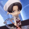 10cm Anime Figure Attack On Titan Levi Ackerman 390 # 417 # PVC Action Figure Giocattoli Ackerman statue Collection Modello Doll Gift X0526