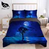 Dream NS Noc Widok na Morze Moonlight Art Pościel Home Tekstylia Zestaw Królowa Queen Bedclothes Duvet Pokrywa Pościel Zestaw Pościel 211007