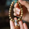 Bedelarmbanden handgemaakt 10 mm natuurlijk groen sandelhout gebed kralen voor vrouwen houten yoga armband sieraden