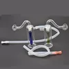 Mini Bongo do queimador de óleo de vidro com reciclador de óleo de queimador de água Dab Rig Rig Rig Bong Size a mão Bong Dab Plata