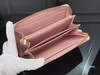 Diseñador- Bolsos de mujer Carteras largas con cremallera estándar impresas Disponible en 2 colores Rosa azul 2021
