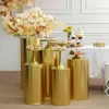 Party Decoration Gold Products Round Cylinder Cover Pedestal Display Art Decor Plints Pillars för DIY Bröllopsdekorationer Holiday