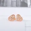 S925 silver mini blomma örhänge 18k roséguld pläterad färg för kvinnor bröllop smycken present gratis frakt WEB 133