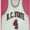 Nikivip #4 Spud Webb NC State Wolfpack College College Retro Classic Basketball Jersey Mens costume número personalizado e camisas de nome