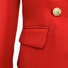 High Street Classic Designer Blazer Jacket Dames Slanke Montage Metalen Lion Buttons Double Breasted Plus Size S-5XL 210930
