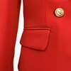 HIGH STREET Classic Designer Blazer Jacket Women's Slim Fitting Metal Lion Buttons Double Breasted Plus size S-5XL 210930