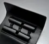 Luxury Black Leather Pencil case high quality Double pen Holder stationery office school supplies pens bag as gift