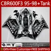 Body+Tank For HONDA CBR 600F3 600 F3 CC 600FS 97 98 95 96 Bodywork 64No.124 Sevenstars CBR600 FS CBR600F3 CBR600FS 1997 1998 1995 1996 CBR600-F3 600CC 95-98 Fairings Kit