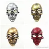 Halloween Adultes Crâne Masque En Plastique Fantôme Horreur Masque Or Argent Crâne Masques Unisexe Halloween Mascarade Parti Masques Prop XVT0943