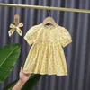 Crianças roupas meninas floral impressão princesa vestido bebê menina vestido verão 2021 crianças vestidos vestidos com um cabelo 3 cores q0716