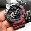 Men's Sports Iced out watch Digital Quartz Watch LED Dual Display One Piece Automatic Hand Raise Light Waterproof and Shockpr215w