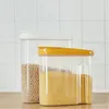 Conteneur de stockage de céréales de 2,5 l, Pot hermétique en plastique pour la cuisine, Pot hermétique pour céréales, grains, haricots, riz, boîte de collations