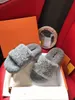 Top Quality Luxurys designers Women Ladies wool half Slippers Slides Winter fur Fluffy Furry letters Sandals Warm Comfortable Fuzzy Girl Flip Flop with box