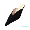 Slippers Pointed Toe Women's High Heel Spring Closed Sexy Stiletto Suede Simple