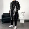 Men's Trench Coats Performance Long Coat Men Shiny Night Club Stage Dance Cloak Cape Sleeve Capote Masculino Gold Silver Viol22