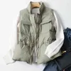 Chaqueta sin mangas para mujer, chaleco ultraligero cálido para otoño e invierno, chaleco corto acolchado con doble botonadura para mujer, Parka para mujer 210525