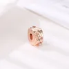 Adatto ai braccialetti Pandora 10Pc Rose Gold Bow Bowknot Crystal Heart Spacer Anti-Drop-Clip Buckle Charm Bead Stopper Beads Per collana sterlina europea fai da te all'ingrosso