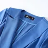 Naviu Moda Wysokiej Jakości Spodnie z krótkim rękawem Garnitur lub Blazer Dla Kobiet Letnie Nosić Biuro Lady Style Uniform 210604