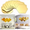 Mirrors 12Pcs/set HOME Decorative Mirror 3D Wall Sticker 200x170x100mm Hexagon Bathroom Living Room DIY Ornaments Multi-color Pick