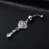 Heart Shape Navel Rings Belly Button Body Piercing Smycken Dangle Tillbehör Mode Charms