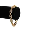 Iced Out Zircon Bead Chain Bracelet Copper Material Gold Silver Color Bling Bling CZ Men Hip hop Bracelet7345085