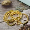 Perline per le donne perline placcate in oro 6mm Bracciale semilavorato con perline di ricambio e filo di estensione