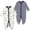 Nouveau-né bébé vêtements bébés fille pyjama à pieds Roupa Bebe 2 Pack manches longues 3 6 9 12 mois bébé garçon combinaisons 210309