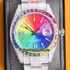 Вечность Часы RRF Новые продукты 126333 126331 126231 41mm Clexed Out Mens Watch A2824 Автоматические бриллианты BEZEL Rainbow Dial 904L стальной алмазный розовый золотой корпус