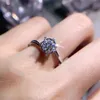 Cluster Rings Snowflake Silver For Women Cubic Zirconia1 Diamant Wedding Engagement Ring Fine Jewelry Drop 1645