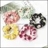 Haar rubberen bands sieraden schattige chiffon scrunchies vrouwen daisy floral scrunchie elastische meisjes banden paardenstaart houder Aessoires drop levering 20