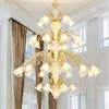 European Duplex Villa Living Room Crystal Large Chandeliers Light Luxury Stairwell Long Vintage Chandelier For Bedrooms 85-260v