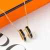 Fashion Enamel Rainbow Letter Pendant Necklace for Women Girls Short Color Gold Drop Oil Necklaces Chain Female Jewelry