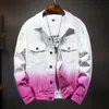 Men's Jackets Mcikkny Fashion Casual Jeans Spring Autumn Gradient Washed Denim Outwear For Male SIze S-3XL