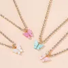 Pendentif colliers KSRA à la mode papillon collier pour femmes acrylique épais chaîne lettre ange Babygirl déclaration bijoux 2021