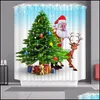 Douchegordijnen Badkamer Aessoires Bad Huis Garden Santa Claus Waterdichte Gordijn Kerstdag Decoratie Woonkamer Drop Delivery 2021