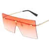 Oversized Square Sun Glasses Colorful Lenses Fashion Women Sunglasses Rimless Big Shield 14 Colors Wholesale