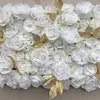 White Gold 3D Flower Wall Panel Flower Runner Wedding Artificial Silk Rose Peony Wedding Backdrop Decoration 24pcslot TONGFENG1735551