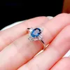 Кластерные кольца kjjeaxcmy fine grewelry 925 стерлинговое серебряное инкрустация натуральная синяя топаз регулируемый женский кольцо тест моды с коробкой