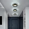 Plafondverlichting Moderne LED voor hal Entree balkon ronde zwart / goud vorm ijzeren verlichting druppel Plafonnier Luminaria