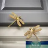 Manopole in ottone a forma di libellula Maniglie per armadietti per cassetti Maniglie per mobili da cucina