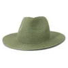 Summer Men Women Outdoor Travel Seaside Sunscreen Fashion Sun Straw Hats Panama Yellow Green Jazz Caps Sun Protective Beach Cap