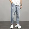 Homens jeans 2021 primavera nova calça jeans solta homem calças retas moda personalidade cowboys