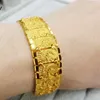 Bracciale da uomo stile hip hop con catena a maglie larghe da polso in oro giallo massiccio 24k, regalo di NataleLink7184185