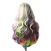 Parrucche colorate WoodFestival capelli sintetici parrucca Cosplay da donna ombre lunghe rosso viola rosa marrone nero blu verde biondo ondulato