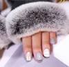 Luxe merk lederen handschoenen en wollen touchscreen konijnen huid koudbestendig warme schapenvacht afscheidsvinger