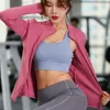Laufjacken Jacke Frauen Hoodies Sport Yoga Shirts Reißverschluss Fitness Mantel Gym Tops Langarm mit Daumenloch Shirt